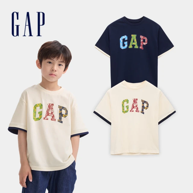 【GAP】男童裝 Logo純棉印花圓領短袖T恤-白色(890535) 歷史價格詳細信息