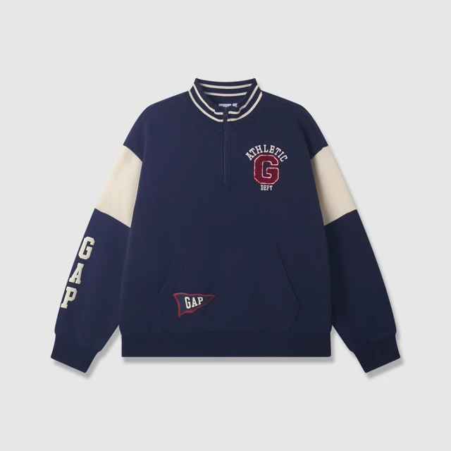 【GAP】男女裝 Logo印花/刺繡刷毛立領大學T帽T-多款可選(676443&604293&604270&604308) 歷史價格詳細信息
