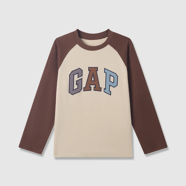 Gap 男童 Logo純棉圓領長袖T恤-藍白拼接(786597) 歷史價格詳細信息