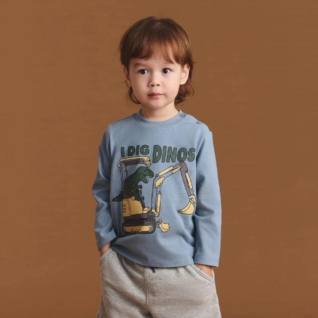 Gap 男幼童 純棉印花圓領長袖T恤 厚磅密織親膚系列 -恐龍印花(794337) 歷史價格詳細信息