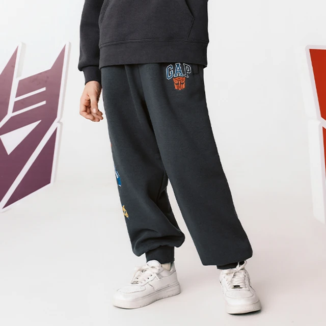 【GAP】兒童裝 Logo刷毛束口鬆緊運動褲 碳素軟磨系列-灰色(641850) 歷史價格詳細信息