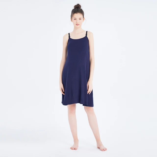 Gennies奇妮 親膚細肩帶哺乳洋裝(丈青TPA40) 歷史價格詳細信息