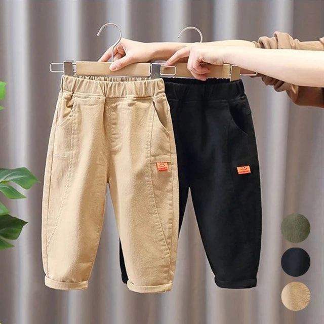 男童工裝褲兒童卡其色褲子2023秋款休閒褲男孩中大童寶寶寬鬆長褲 歷史價格詳細信息