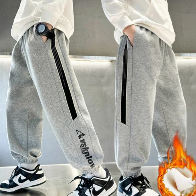 男大童加絨褲子秋冬季13歲男孩初中生學生14休閒厚棉褲青少年運動褲 歷史價格詳細信息