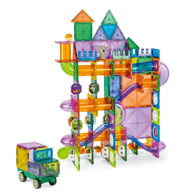 【kikimmy】豪華七彩燈光透亮益智磁力片積木(122 PCS/發光軌道套組) 歷史價格詳細信息