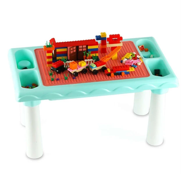 #積木桌子多功能遊戲桌學習兒童大小顆粒積木2-10歲拼裝玩具 歷史價格詳細信息