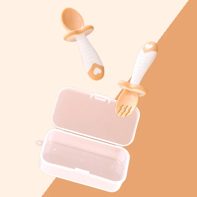 【安全餐具】寶寶學吃飯訓練餐具2件套-附收納盒(食品級 磨牙 副食品 矽膠湯匙 學習餐具 兒童餐具 輔食) 價格比較,價格查詢,歷史價格詳細信息