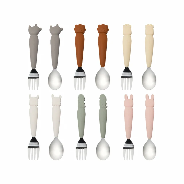 Loulou Lollipop 加拿大 動物造型 304不鏽鋼學習訓練叉匙組-多款可選【衛立兒生活館】 歷史價格詳細信息