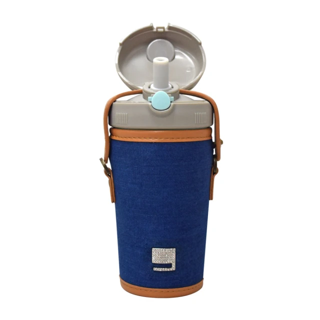 【韓國PURENINE】Kids兒童頂級時尚彈蓋隨身多功能保溫杯-290ML附皮杯套+背帶(墨綠色皮套+黑蓋瓶組)(保溫瓶) 歷史價格詳細信息