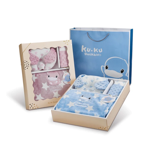 【KU.KU. 酷咕鴨】神奇荳荳安撫毯彌月禮盒(藍/紫) 歷史價格詳細信息