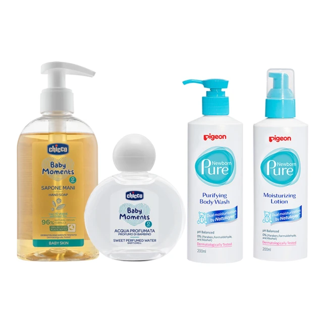 【Chicco】嬰兒植萃淡雅香水100ml+洗手露250ml+Pigeon沐浴乳200ml+乳液200ml 歷史價格詳細信息