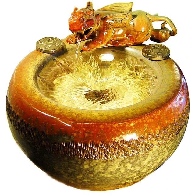 【開運陶源】招財貔貅聚寶盆 流水盆 風水輪(大) 歷史價格詳細信息