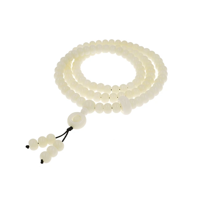 【喜緣玉品】白玉菩提根福在眼前108顆念佛珠(5*7mm) 歷史價格詳細信息