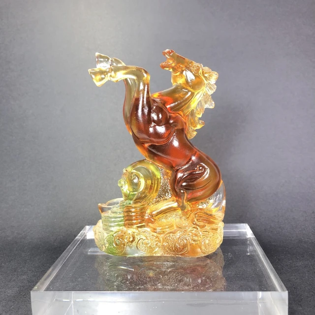 【創藝工坊】十二生肖 虎 虎虎生風 龍行虎步(創藝工坊 琉璃藝術 居家擺件上選 加贈壓克力底座) 歷史價格詳細信息