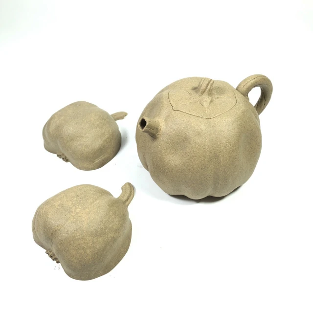 【創藝工坊】工藝美術師 周華強 全手工青灰段泥 柿子壺杯套組(壺杯套組 早期土好 茶壺茶具 宜興紫砂壺) 歷史價格詳細信息