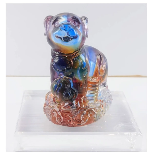 【創藝工坊】十二生肖 虎 虎虎生風 龍行虎步(創藝工坊 琉璃藝術 居家擺件上選 加贈壓克力底座) 歷史價格詳細信息