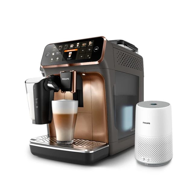 【Philips 飛利浦】LatteGo★全自動義式咖啡機(EP5447/84 香檳金)+飛利浦PM0.003奈米級空氣清淨機(AC0819) 價格比較,價格查詢,歷史價格詳細信息