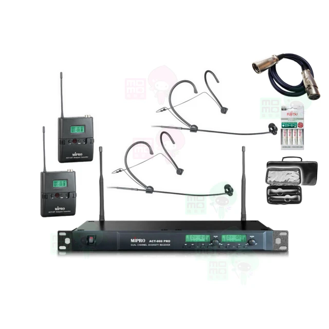 【MIPRO】ACT-869 配2領夾式 MU-55L+2發射器ACT-32T(雙頻道自動選訊無線麥克風) 歷史價格詳細信息