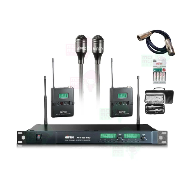 【MIPRO】ACT-869 配2領夾式 MU-55L+2發射器ACT-32T(雙頻道自動選訊無線麥克風) 價格比較,價格查詢,歷史價格詳細信息