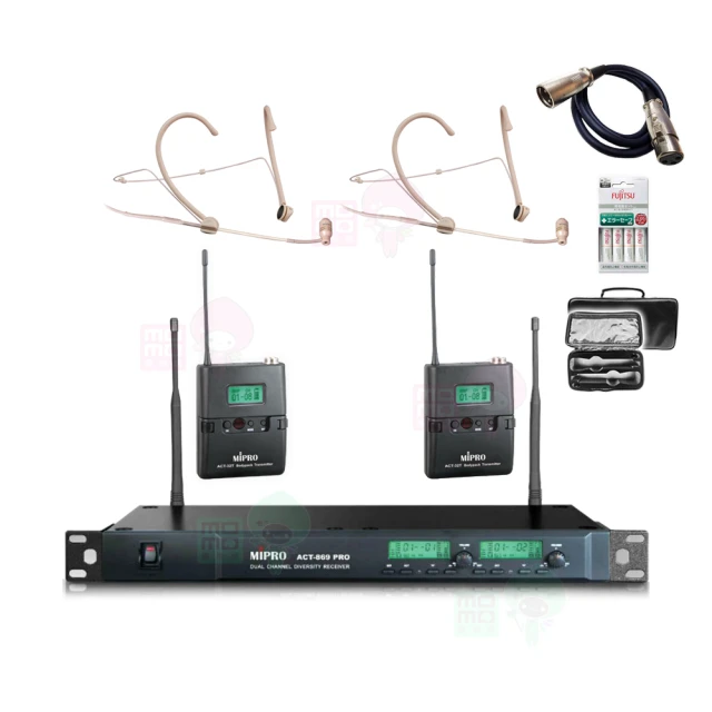 【MIPRO】ACT-869 配2領夾式 MU-55L+2發射器ACT-32T(雙頻道自動選訊無線麥克風) 歷史價格詳細信息