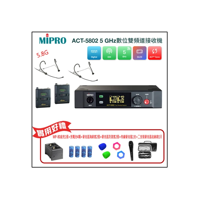 【MIPRO】ACT-5802 配2頭戴式麥克風(5GHz數位雙頻道接收機) 歷史價格詳細信息