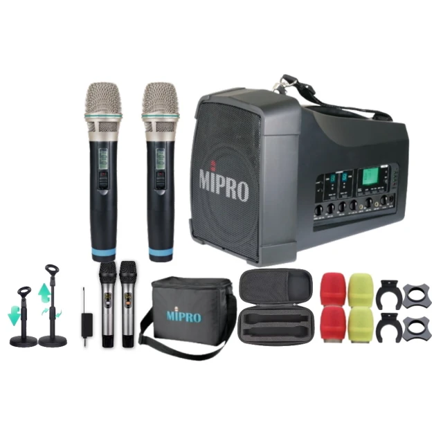 MIPRO MA-200D 手提肩掛式雙頻道大聲公無線喊話器 藍芽/MP3/ECHO功能附2支無線麥克風ACT-32H 歷史價格詳細信息
