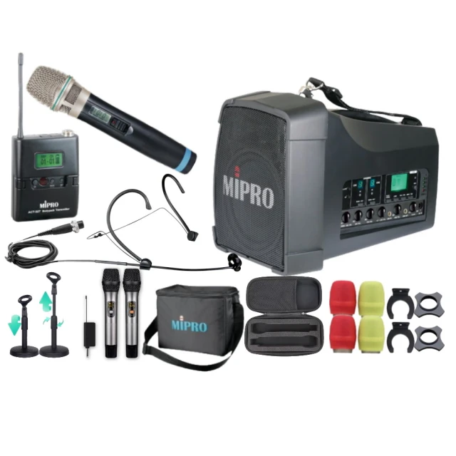 MIPRO MA-200D 手提肩掛式雙頻道大聲公無線喊話器 藍芽/MP3/ECHO功能附2支無線麥克風ACT-32H 歷史價格詳細信息