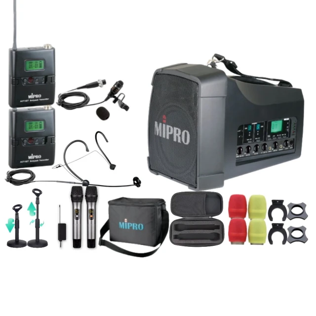 MIPRO MA-200D 手提肩掛式雙頻道大聲公無線喊話器 藍芽/MP3/ECHO功能附2支無線麥克風ACT-32H 歷史價格詳細信息