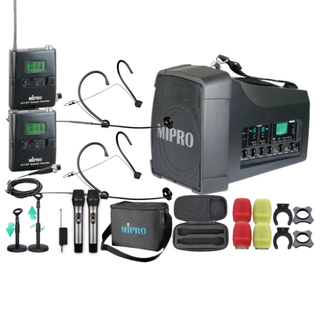 MIPRO MA-200D 手提肩掛式雙頻道大聲公無線喊話器 藍芽/MP3/ECHO功能附2支無線麥克風ACT-32H 歷史價格詳細信息