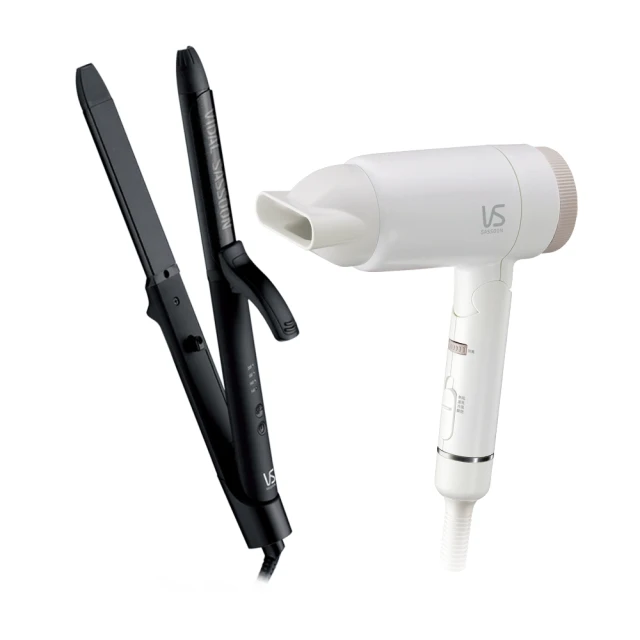 【VS 沙宣】25mm速熱負離子直捲髮夾 VSI-2550BW+負離子大風量摺疊吹風機 VSD-1240WW(MOMO獨家組合) 價格比較,價格查詢,歷史價格詳細信息