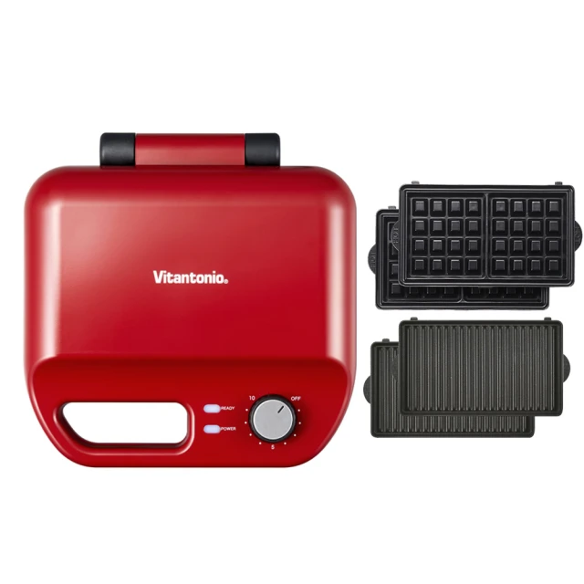 【Vitantonio】小V多功能計時鬆餅機(熱情紅) 加贈烤盤 款式隨機 歷史價格詳細信息