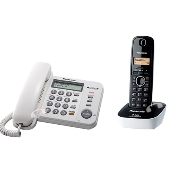 【Panasonic 國際牌】經典有線電話機(KX-TS520 時尚白)+數位高頻無線電話(KX-TG1611 奶油白) 歷史價格詳細信息