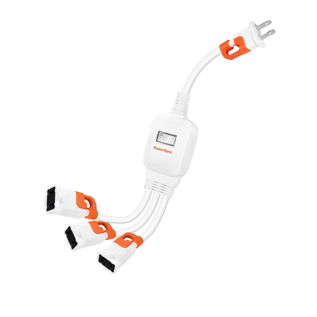 【PowerSync 群加】2P 一對二抗搖擺分接線-抗搖擺插頭-最新安規款-37cm 歷史價格詳細信息