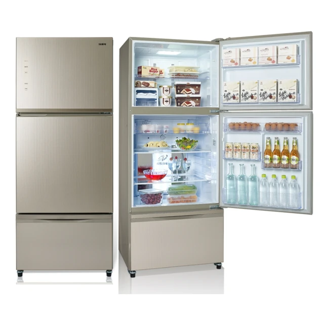 聲寶【SR-C53GDV(Y3)】530公升三門變頻玻璃冰箱琉璃金 歷史價格詳細信息