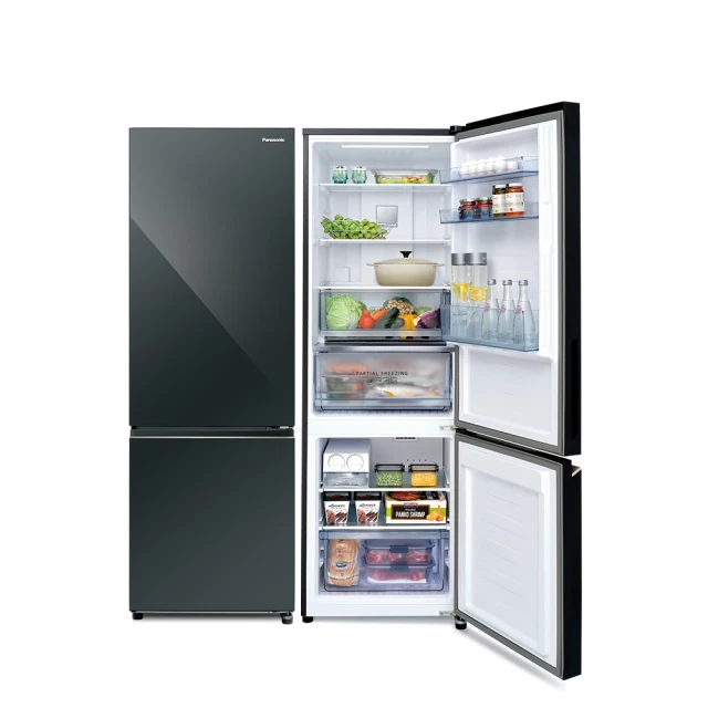 Panasonic 國際 NR-B331VG-X1 325L 雙門玻璃冰箱 鑽石黑 至8/22贈分類砧板+1000商品卡 歷史價格詳細信息