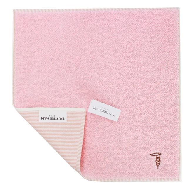 【TRUSSARDI】獵狗刺繡LOGO格紋純綿方巾(湖水綠) 歷史價格詳細信息