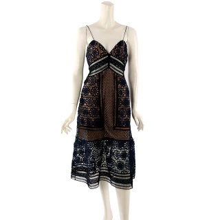 【SELF-PORTRAIT】長袖白領蕾絲短褲裝(黑色) 歷史價格詳細信息