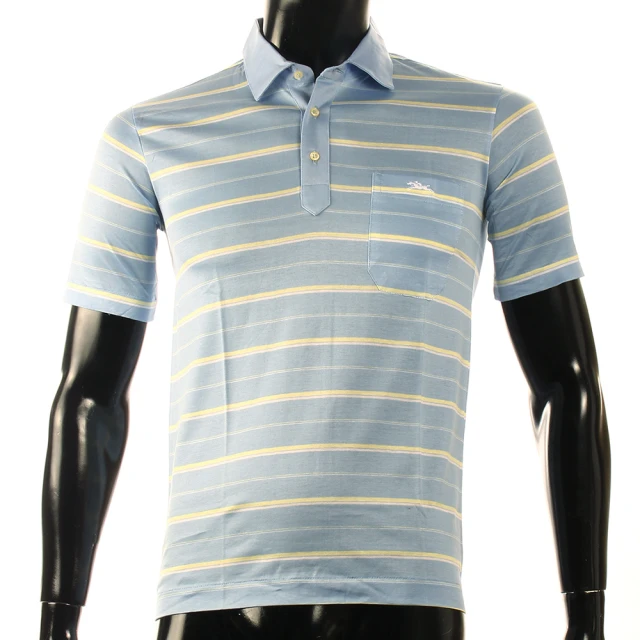 【LONGCHAMP】經典奔馬LOGO雙條紋短袖POLO衫(灰藍/黃) 價格比較,價格查詢,歷史價格詳細信息