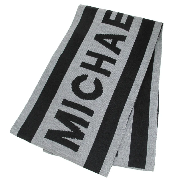 MICHAEL KORS 品牌字樣Logo灰白雙色織紋毛線帽 歷史價格詳細信息