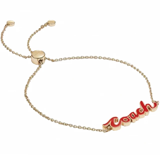 【COACH】金X紅COACH字母可調整手鍊 價格比較,價格查詢,歷史價格詳細信息