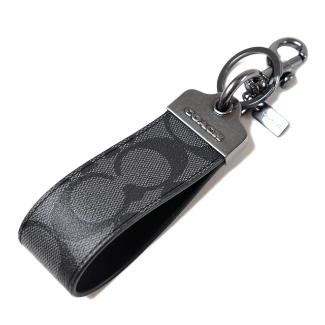 【COACH】男款 緹花LOGO寬版皮革鑰匙圈-卡其色 歷史價格詳細信息