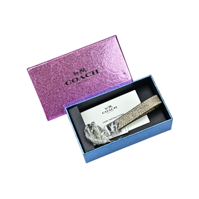 COACH 漆皮浮雕LOGO金屬釦飾零錢袋短夾-米色 歷史價格詳細信息