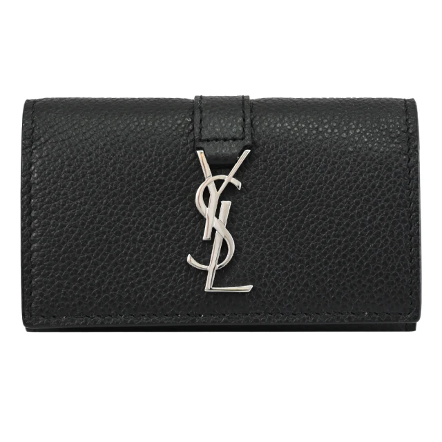 YSL 簡單LOGO立體翻蓋手拿包(全黑) 歷史價格詳細信息