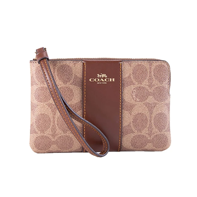 COACH 皮革手拿包 巧克力/象牙白/玫瑰紫色/星夜藍 LOGO (多色選)廠商直送 現貨 歷史價格詳細信息