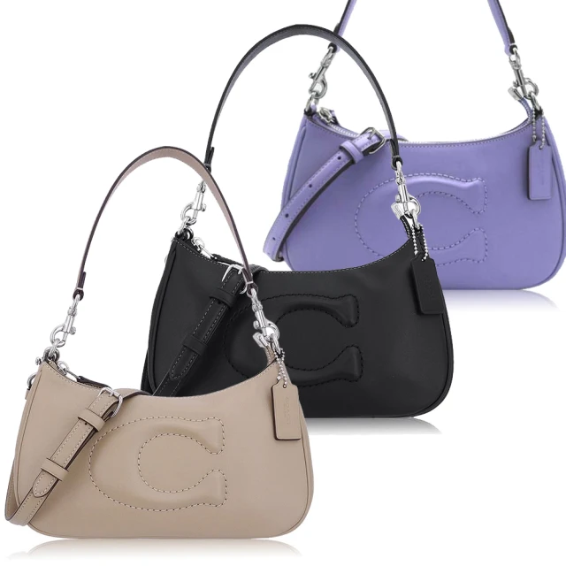 COACH Teri深咖C Logo愛心彩印彎底肩背/斜背兩用小包 歷史價格詳細信息
