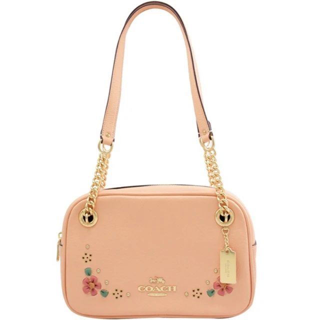 COACH粉橘底白點點防刮皮革文字拉鍊真皮長夾 多功能長夾手提包小牛皮手拿包 現貨在台 NEW YORK 歷史價格詳細信息