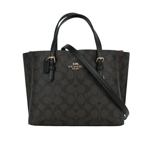 COACH MOLLIE25 緹花LOGO防刮手提/斜背二用包-咖啡色 歷史價格詳細信息