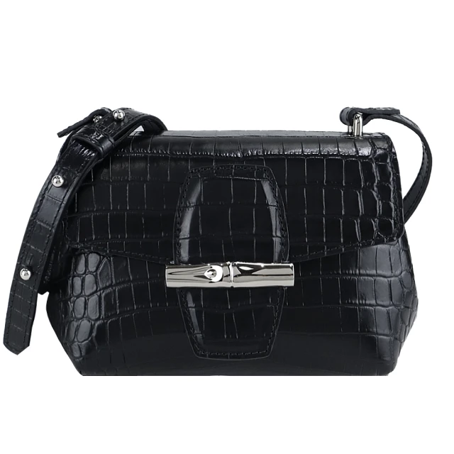 LONGCHAMP ROSEAU系列竹節鱷魚紋牛皮單肩包(小/柳橙) 歷史價格詳細信息