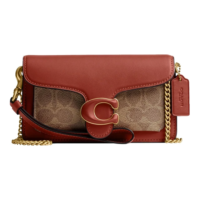 【COACH】TABBY 20 經典滿版C LOGO PVC拼接皮革金屬C字肩背/斜背兩用酒神包(-卡其/棕色) 歷史價格詳細信息