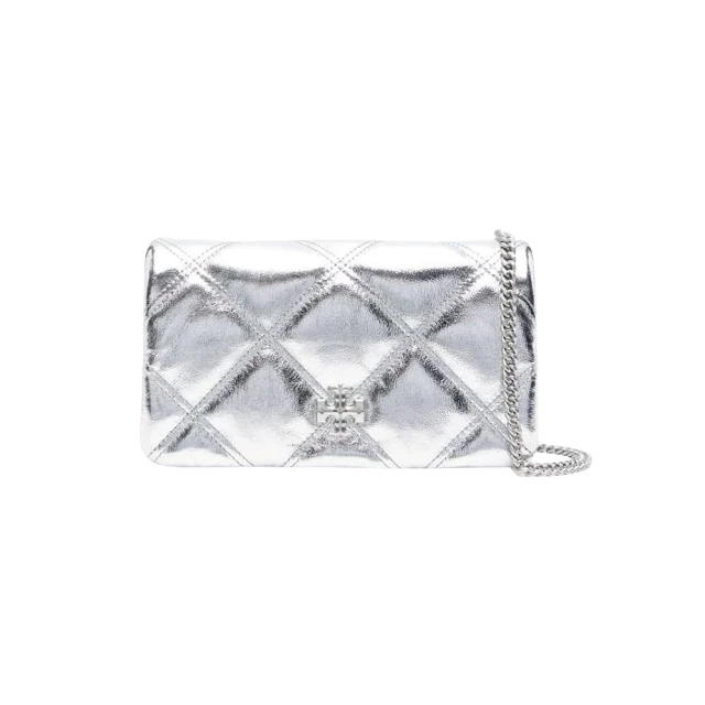 TORY BURCH Kira 銀釦縫線設計翻蓋小款肩背/斜背二用包(黑色) 90456 002 歷史價格詳細信息